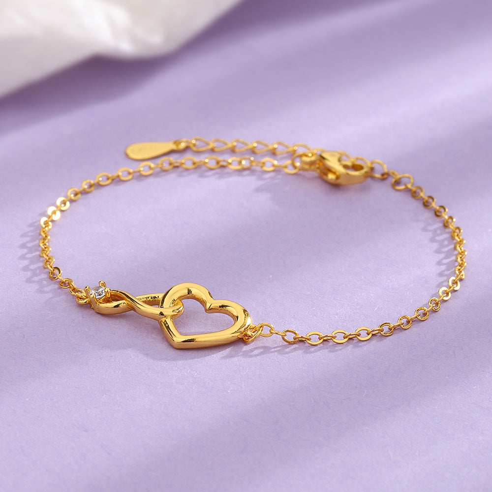 BoldlyBeautiful - Heart-shape Bracelet Fashion Versatile Love Gift for Girlfriend Valentine's Day