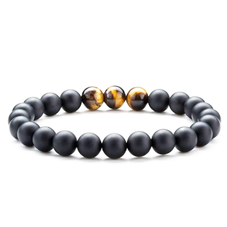 BoldlyBeautiful - Tiger Eye Couple Bracelets Matte Black Agate Beads Jewelry