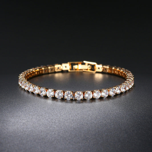 BoldlyBeautiful - Single Row 4mm Full Diamond Chain Bracelet