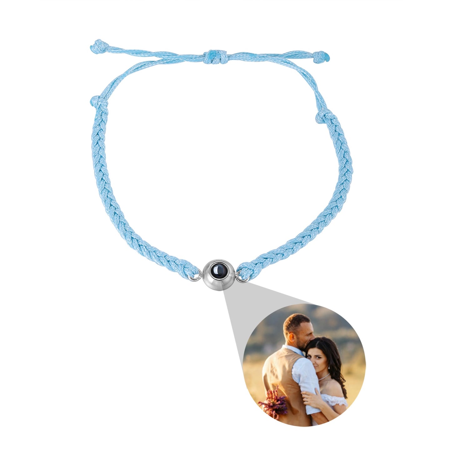 BoldlyBeautiful - Customized Color Photo Projection Bracelet Hand Woven Lovers Jewelry