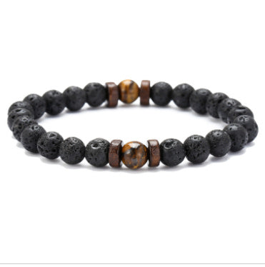 BoldlyBeautiful - Personality Men's Black Volcanic Stone Bracelet Fashion Jewelry