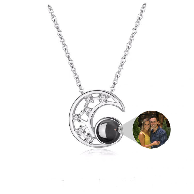 BoldlyBeautiful - Star Moon Projection Customized Photo Necklace