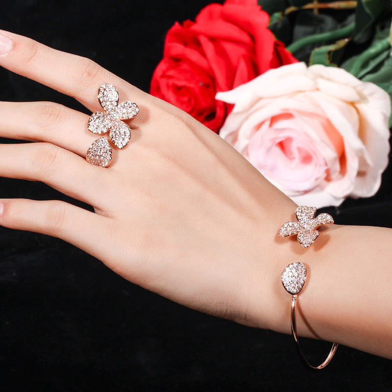 BoldlyBeautiful - Adjustable Flower Bracelet And Ring | 2025