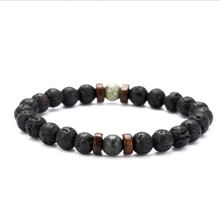 BoldlyBeautiful - Personality Men's Black Volcanic Stone Bracelet Fashion Jewelry