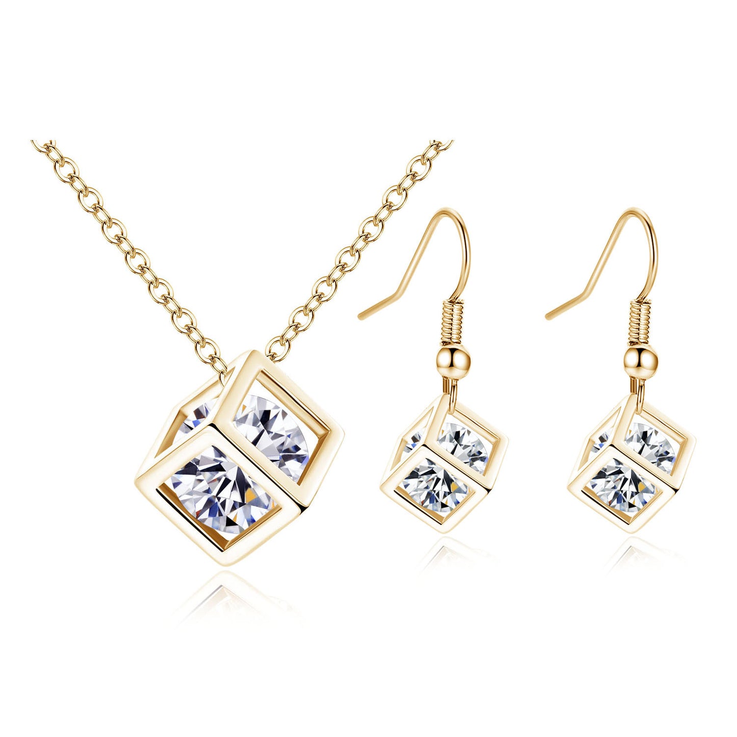 BoldlyBeautiful - Water Cube Zircon Jewelry Set