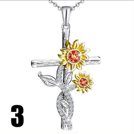 BoldlyBeautiful - Sunflower Heart-Shaped Small Pendant Necklace