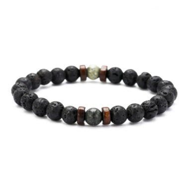 BoldlyBeautiful - Personality Men's Black Volcanic Stone Bracelet Fashion Jewelry