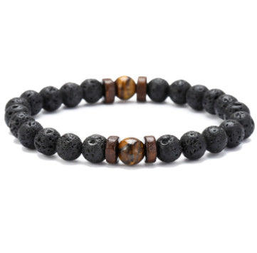 BoldlyBeautiful - Personality Men's Black Volcanic Stone Bracelet Fashion Jewelry