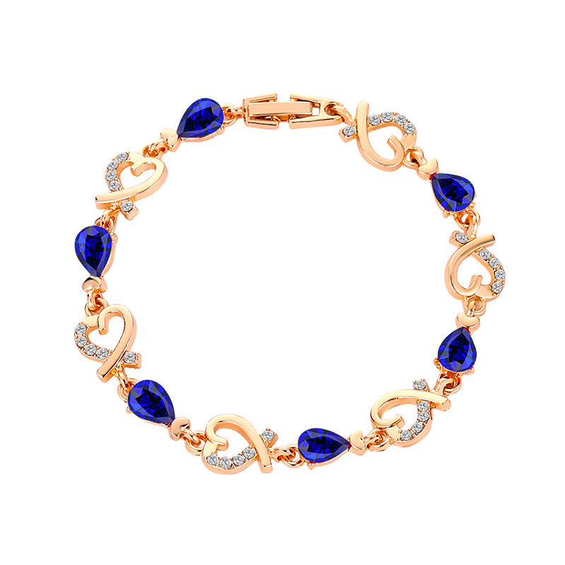 BoldlyBeautiful - Rhinestones Heart-shaped Love Bracelet