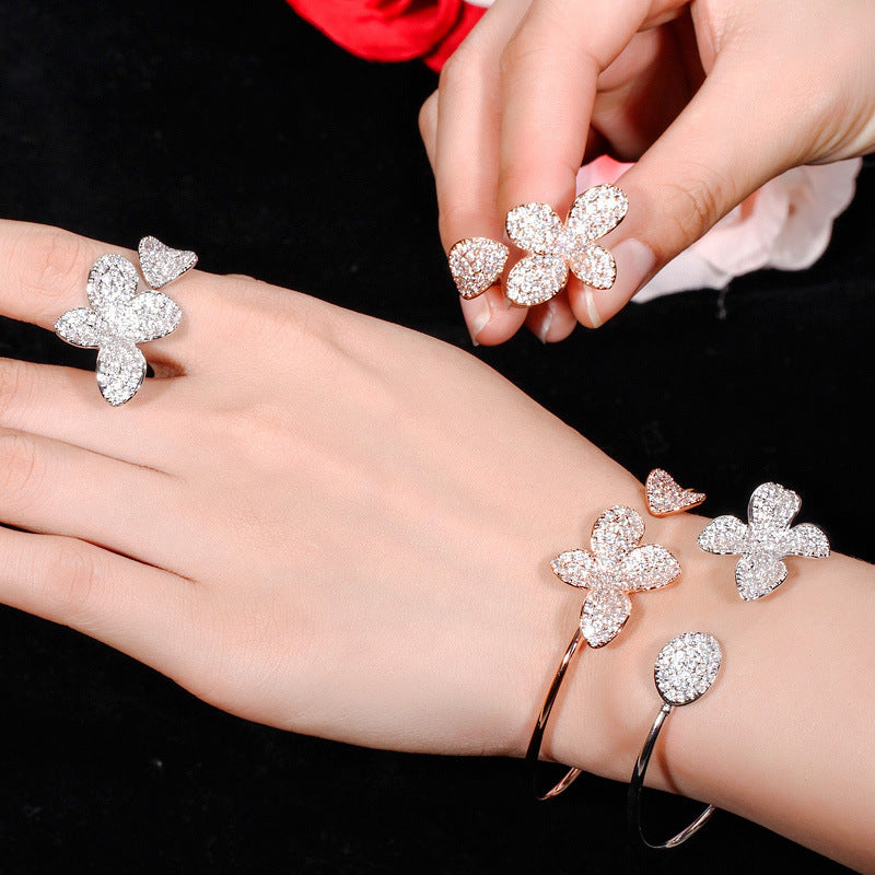 BoldlyBeautiful - Adjustable Flower Bracelet And Ring | 2025