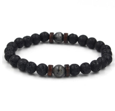 BoldlyBeautiful - Personality Men's Black Volcanic Stone Bracelet Fashion Jewelry