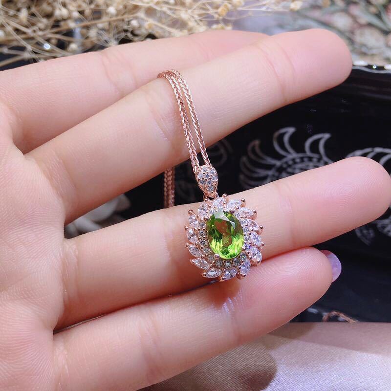 BoldlyBeautiful - S925 Silver Gilded Peridot Jewelry Set