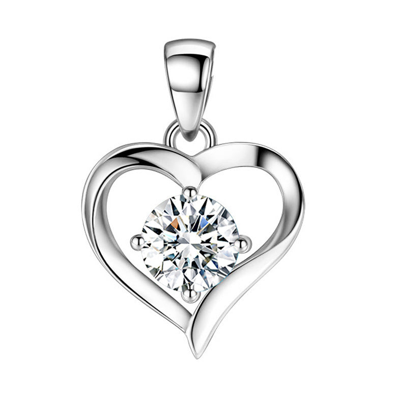 BoldlyBeautiful - S999 Sterling Silver Heart-Shaped Pendant Necklace