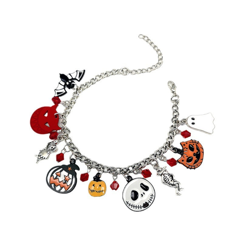 BoldlyBeautiful - Halloween Bracelet with Pumpkin Skull Ghost Funny Jewelry