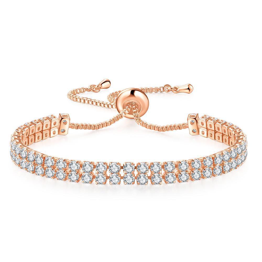 BoldlyBeautiful - Fashion Double Row Zircon Bracelet for Women Rhinestone Jewelry