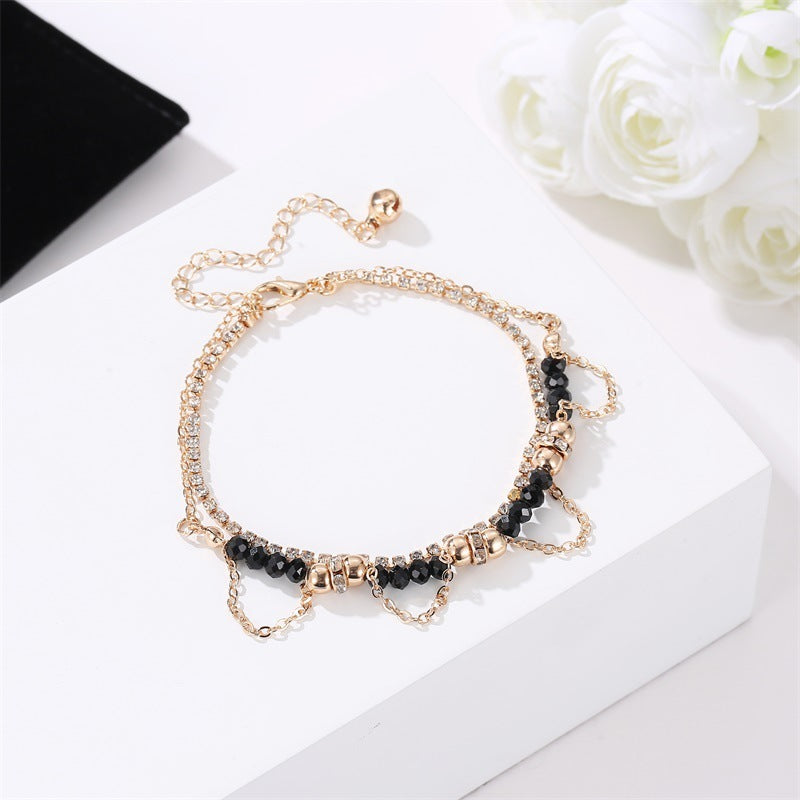 BoldlyBeautiful - Ethnic Style Beaded Diamond Tassel Bracelet Fashion Jewelry