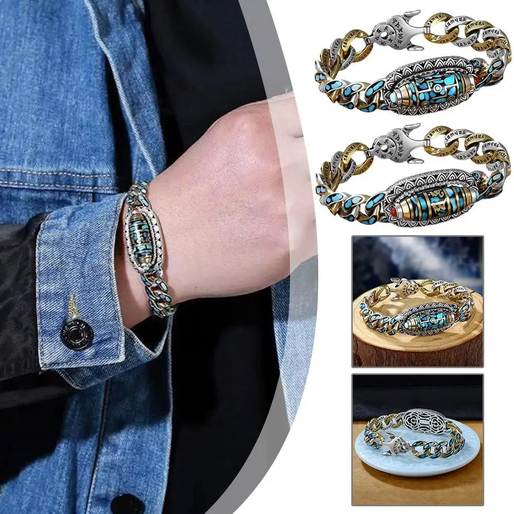 BoldlyBeautiful - Fashion Men's Bracelet Personality Retro Transfer Rotating Jewelry