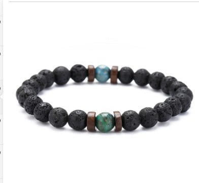 BoldlyBeautiful - Personality Men's Black Volcanic Stone Bracelet Fashion Jewelry