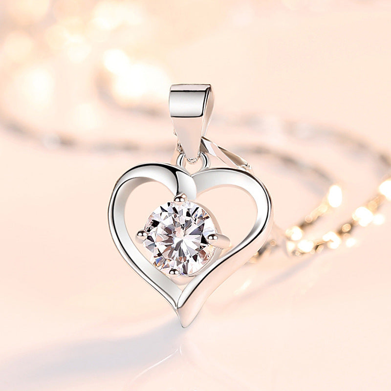 BoldlyBeautiful - S999 Sterling Silver Heart-Shaped Pendant Necklace