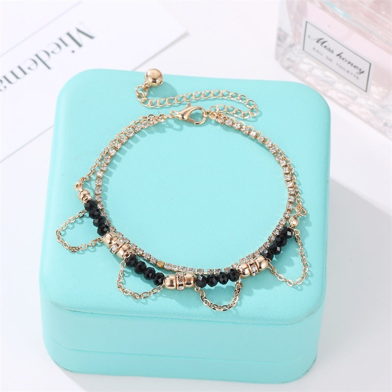 BoldlyBeautiful - Ethnic Style Beaded Diamond Tassel Bracelet Fashion Jewelry