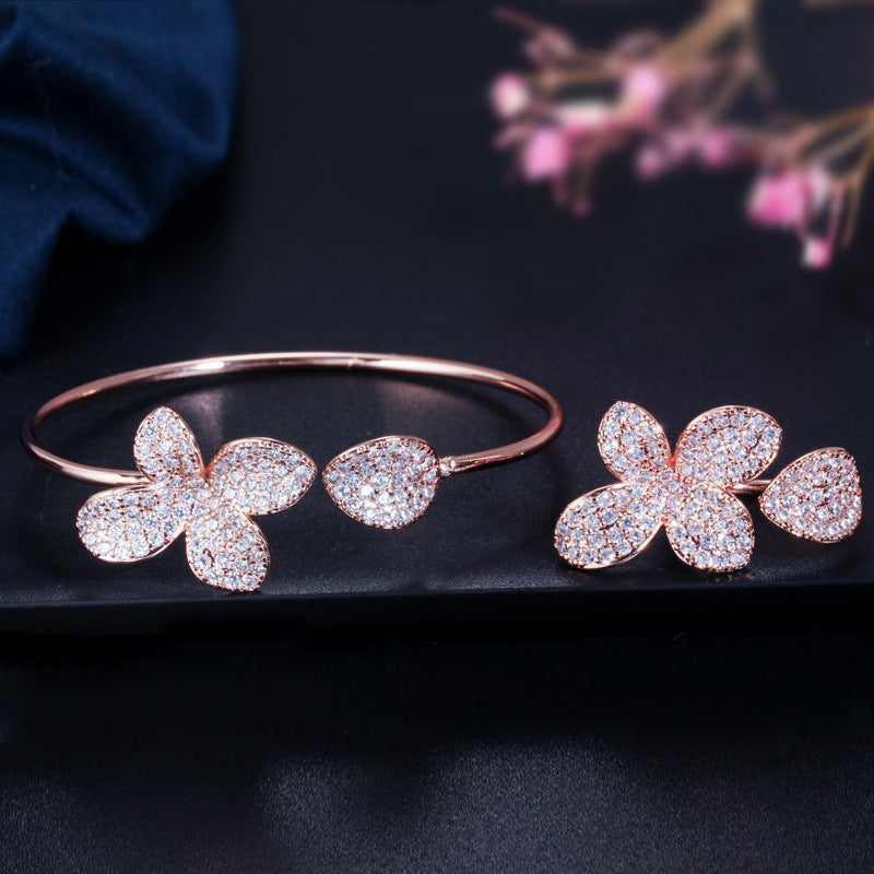 BoldlyBeautiful - Adjustable Flower Bracelet And Ring | 2025