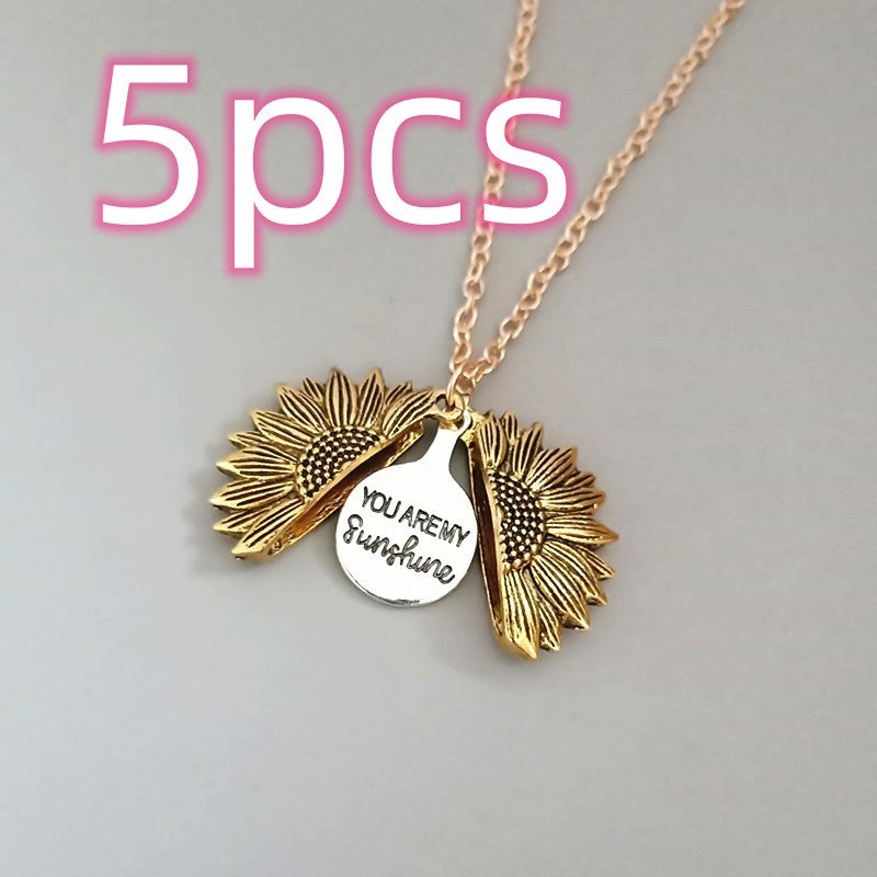 BoldlyBeautiful - Sunflower Double Lettering Necklace