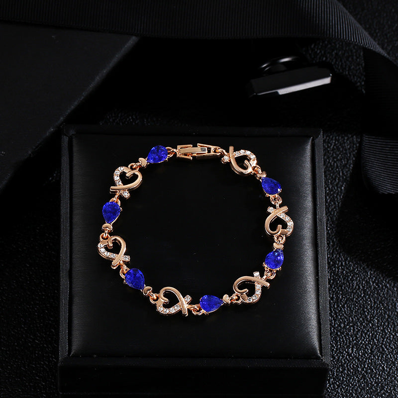 BoldlyBeautiful - Rhinestones Heart-shaped Love Bracelet