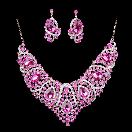 BoldlyBeautiful - Colorful Bridal Necklace and Earring Set