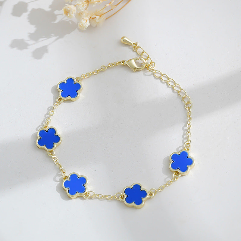 BoldlyBeautiful - Real Gold Plated Five Petal Flower Bracelet for Women