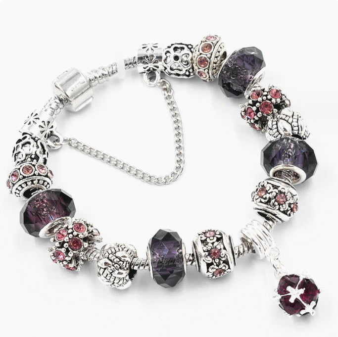 BoldlyBeautiful - Crystal Beads Bracelets & Bangles Snake Chain Charm Jewelry