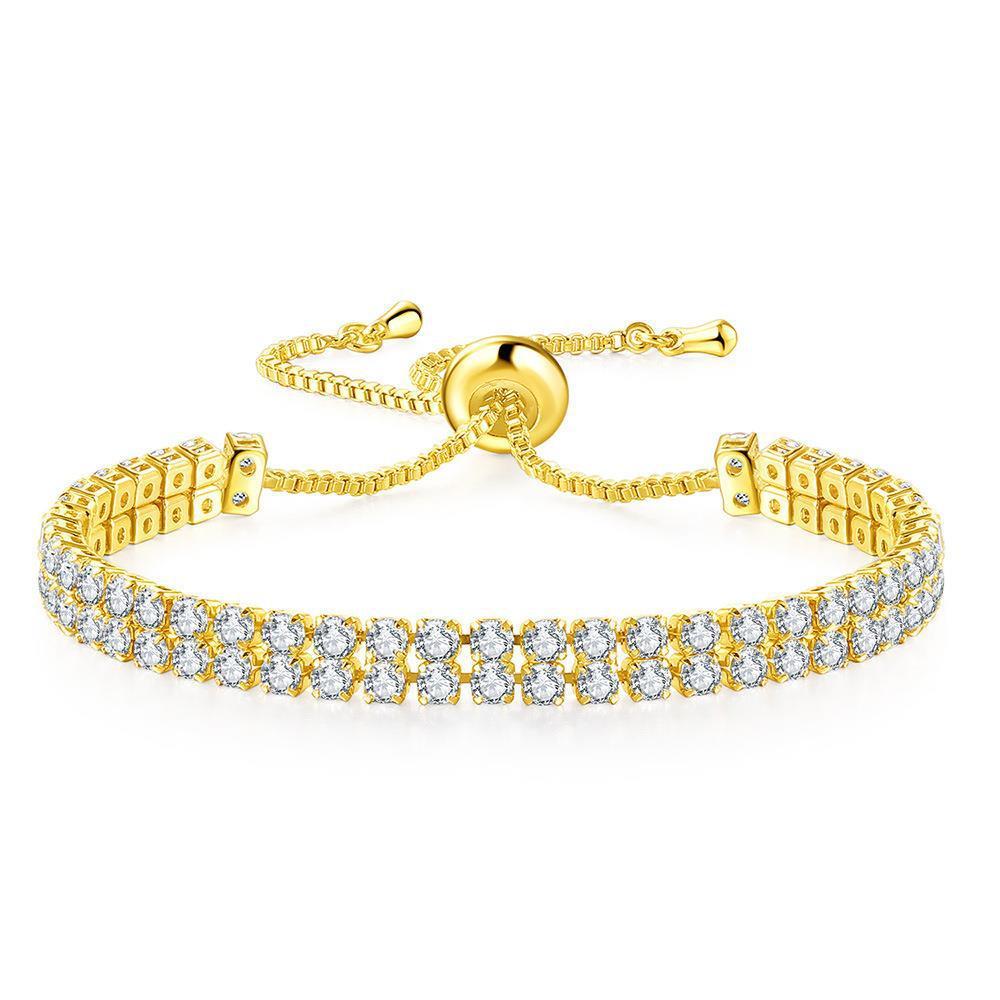 BoldlyBeautiful - Fashion Double Row Zircon Bracelet for Women Rhinestone Jewelry