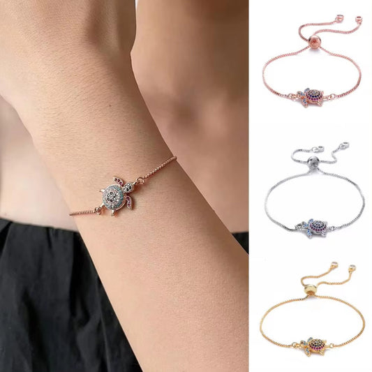 BoldlyBeautiful - Adjustable Rhinestone Turtle Bracelet | 2025