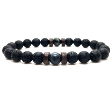 BoldlyBeautiful - Personality Men's Black Volcanic Stone Bracelet Fashion Jewelry