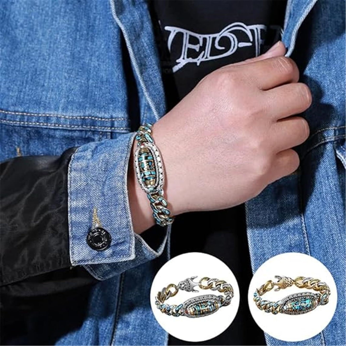 BoldlyBeautiful - Fashion Men's Bracelet Personality Retro Transfer Rotating Jewelry